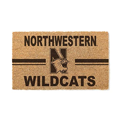 KH Sports Fan Logo Coir, 18x30 Inches, Outdoor Rug Display Your Team Spirit with This Unique Northwestern Wildcats Doormat, One Size, Multi