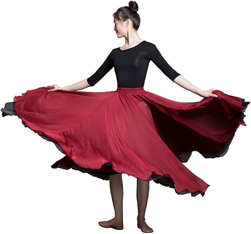Miniatura 5 de ROYAL SMEELA Falda larga de ballet 720 para mujer, falda de baile lírico de hadas, disfraz de danza moderna, faldas largas fluidas para bailarina