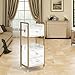 BarberPub Salon Cart with Lockable Wheels, Acetone Resistant Storage Barber Trolley with 1 Hair Dryer Holder & Drawers, Rolling Tattoo Cart, Makeup Organizer Beauty Equipment 2478 (White)