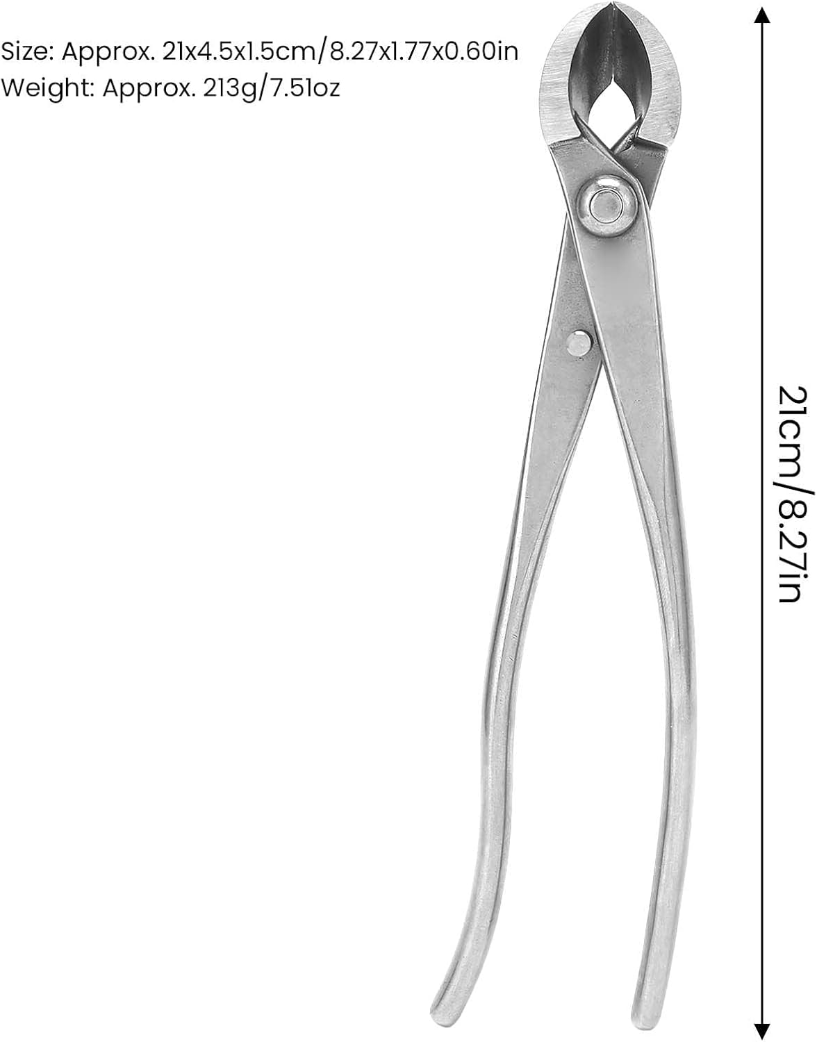 Bonsai Branch Cutter, 21cm/8.27in Stainless Steel Bonsai Concave Branch Cutter, Ergonomic Design Bonsai Scissor Tree Clippers, Gardening Shears Tool