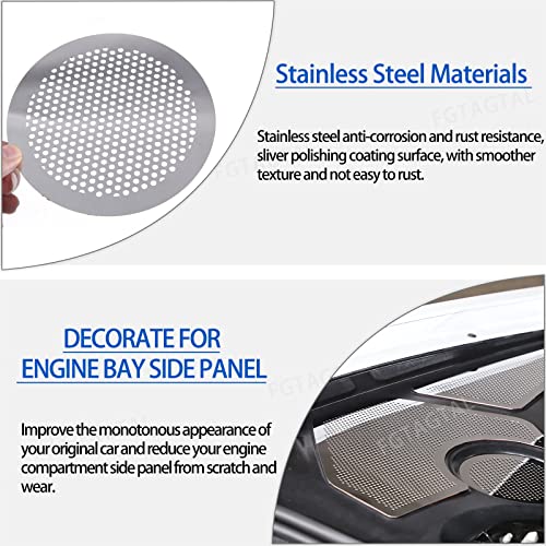 Image of Engine Bay Side Panel Cover Trim Compatible with Chevrolet Corvette C8 2020-2026, Rear Engine Covers, Engine Compartment Side Panel Decoration Accessories 5Pcs (Silver)