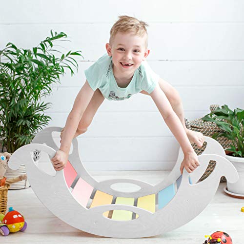 Nobsi Kleinkind Klettergerüst - Handgemachte Holzwippe zum Klettern | Kletterbogen für Kinder | Handgemachte Holzwippe… – Bild 5