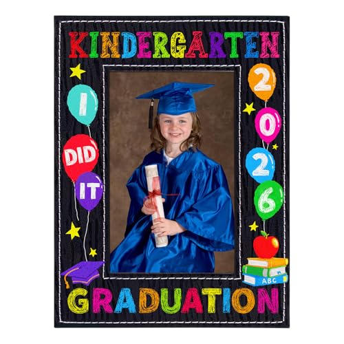FaCraft Kindergarten Graduation Gifts - 4'x6' Kindergarten Graduation Picture Frame 2026 Kinder Grad Photo Frame for Boys Girls Kids Students You Did it Gifts for Son Daughter Grandson Granddaughter