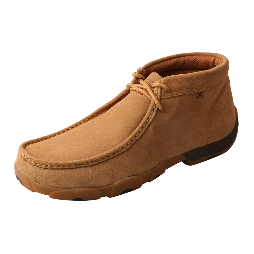 Twisted X Men's Casual Leather Handcrafted Chukka Driving Mocs, Tan, 14 W