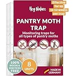 Hey Nature Pantry Moth Traps, 8 Pieces, Food Moth Trap, Non-toxic Moth Catcher With No Insecticides, Pheromone Moth Traps With Maximum Effect to Identify Infestation, Monitoring Trap Against Moths