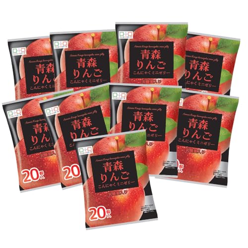 こんにゃくパーク「お得用こんにゃくミニゼリー (青森りんご味)」20個入×9袋|林檎 リンゴ 乳酸菌 蒟蒻 ヘルシー スイーツ デザート おやつ フルーツゼリー 個包装 まとめ買い ヨコオデイリーフーズ 甘楽町 [0239]