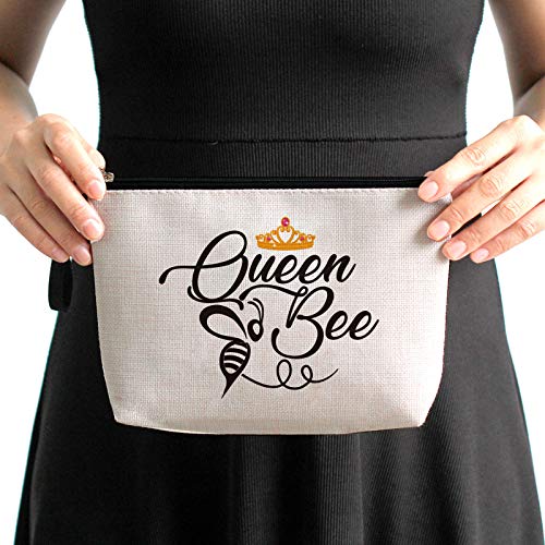 Hanamiya Na Queen Bee -Makeup Bag, Bumble Bee Inspirational Gift for Her, Beekeeper Gifts, Gift Gardener, Honeybee Gifts, Bee Bag, Honeybee Pouch Case4