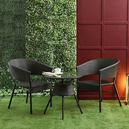 Image of Furniture |D-12 Patio|Indoor| Outdoor| Living Room | Balcony | Garden | Chair Table Set 2+1 (2 Chair + 1 Table)|Furniture Set |Coffee Chair Set|Powder Coated|(Black)