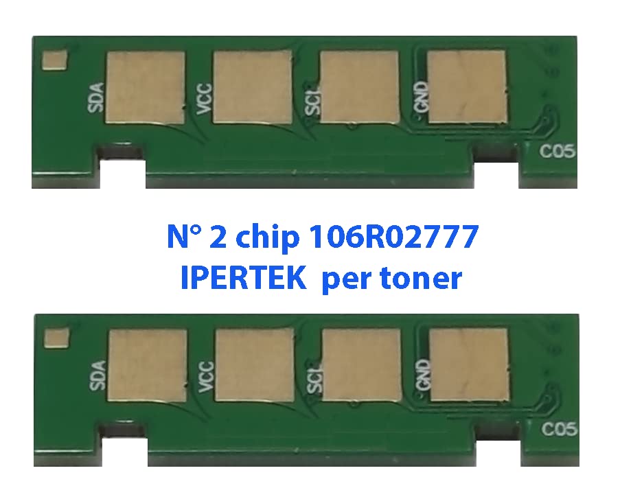  IPERTEK® Accessori per stampanti 2 x chip cartuccia toner EUR 3K 106R02777 per Xerox WorkCentre 3215 3225 Phaser 3052 3260 P3052 P3260 WC3215 WC3225 reset polvere