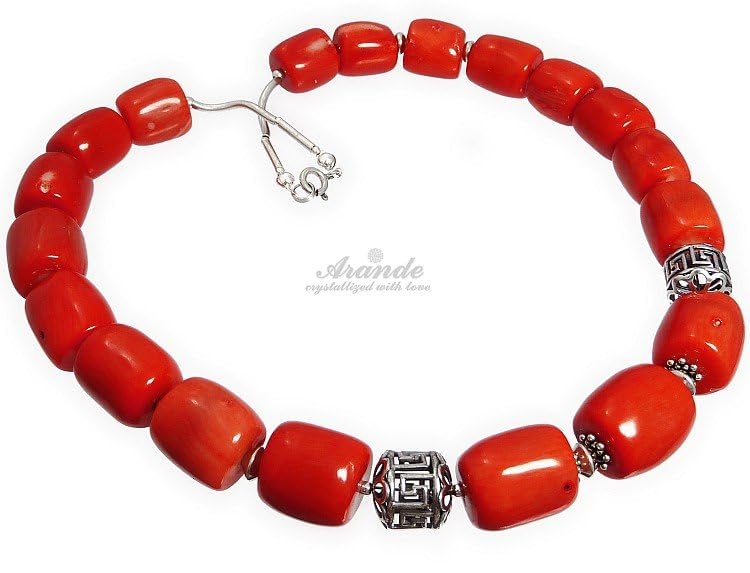 ARANDE Collana in argento sterling 925 naturale filippino corallo, Argento sterling