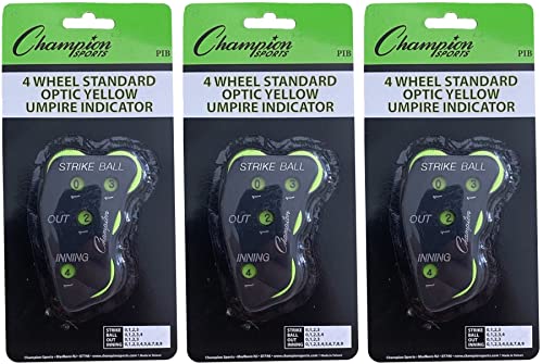 Champion Sports 4 Wheel Standard Optic Yellow Umpire Indicator - PIB (3-Pack)