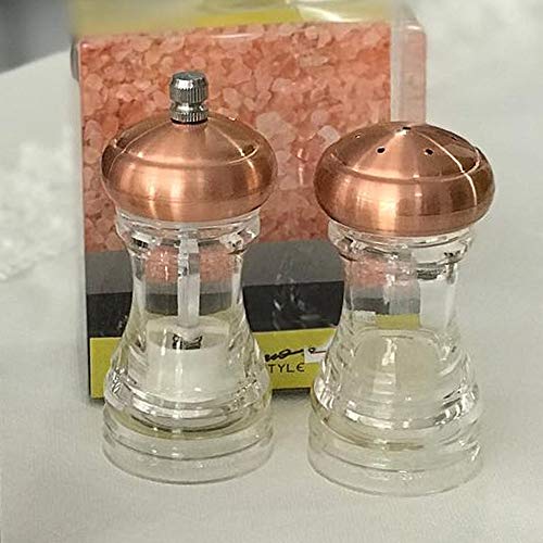 Moedor e Saleiro Acrílico Mimo Style Transparente/Bronze