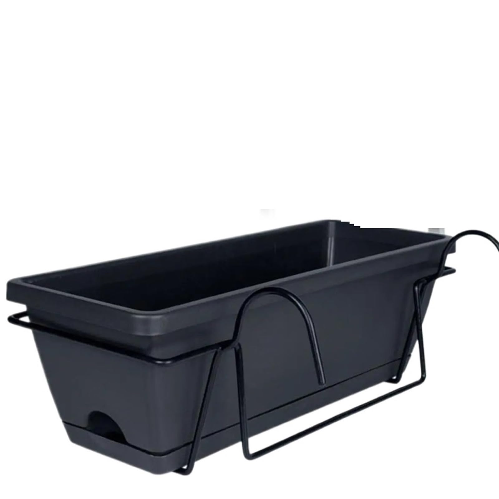 RTBVGHJIK Balcony Railing Planter Window Box Fence Plant Holder Basket Flowerpot for Outdoor Plants(Dark gray)