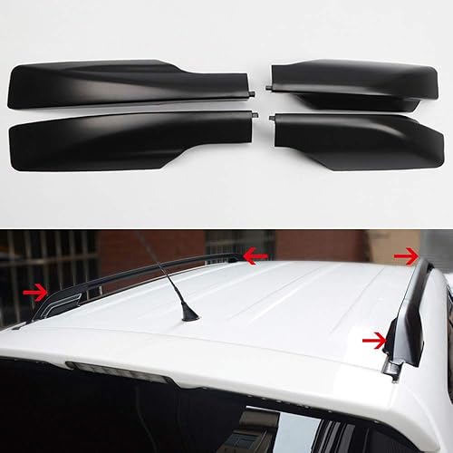Miniatura 7 de HIGH FLYING Accesorios de coche Negro Roof Rack Rails End Cap Cubierta de protección Shell para Toyota RAV4 2001-2005