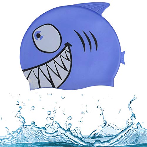 Combo 2 Toucas Silicone Touquinha Infantil Tubarão Peixinho Água Viva Esporte Natação Piscina Nadar