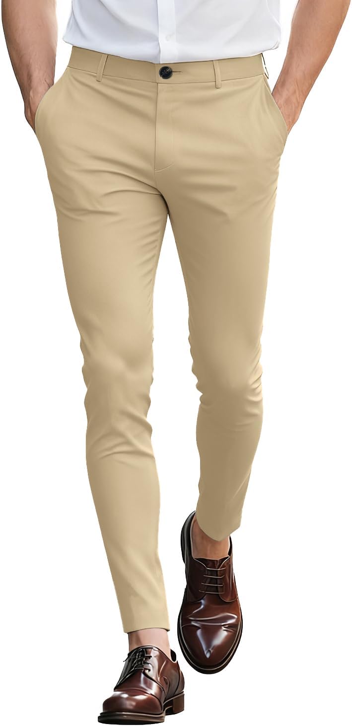 GINGTTO Mens Dress Pants Slim Fit Stretch Chino Pants for Men