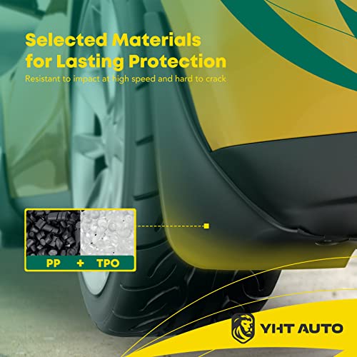 Image of YHTAUTO Set of 4 Mud Flaps Splash Guards Accessories Replacement for Ford Edge 2017-2020 Sport Utility, with Running Board, Front and Rear LH RH, Black