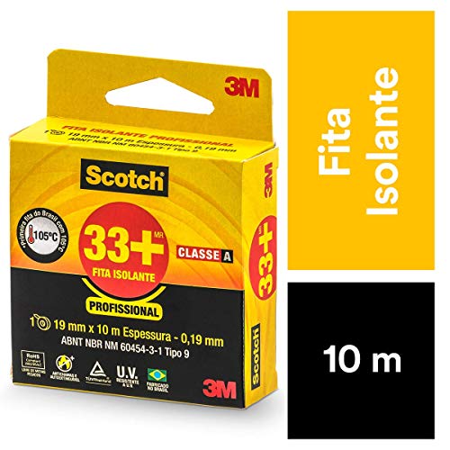 Scotch, 3M, Fita Isolante, 33 +, Preto, 19mm x 10M