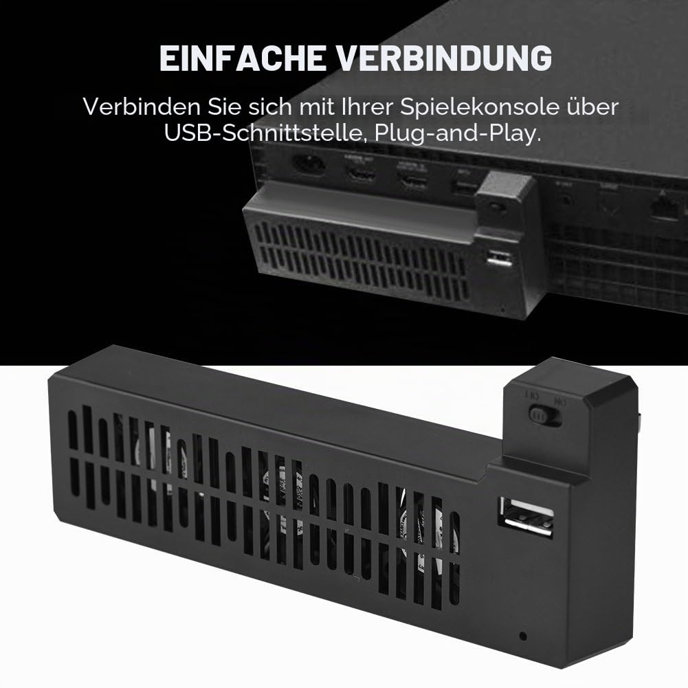 Bewinner Lüfter Ventilator Kühler, Tragbarer Externer USB-Lüfter für One X-Konsole für Lüfterständer mit 3 -Lüfter