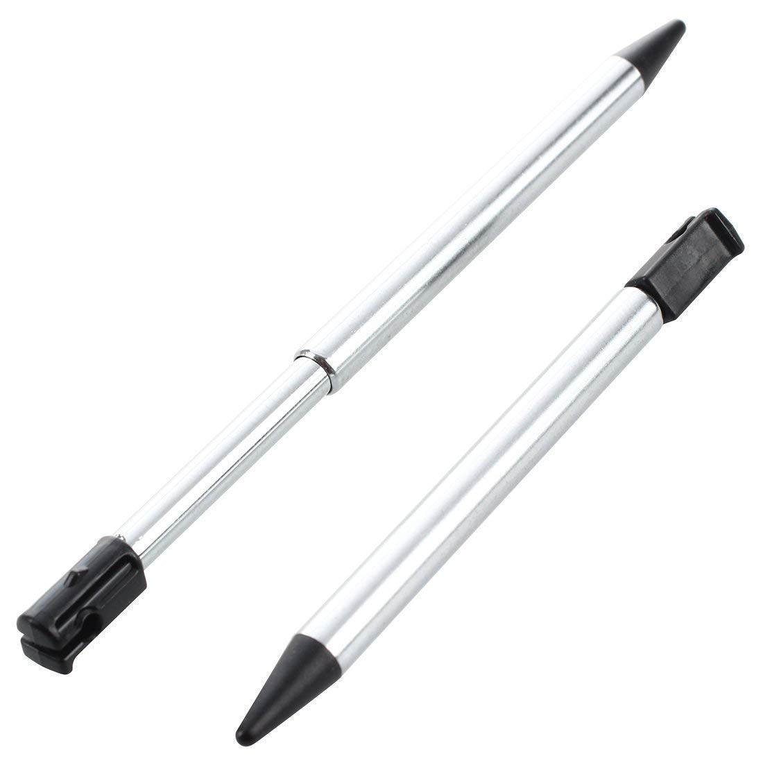 mi ji 3 Piezas Ajustable Plata lápiz Tone plástico Negro para Nintendo 3DS bolígrafo retráctil Universal