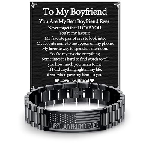 P. BLAKE Bracelet Valentines Gifts for Boyfriend Him from Girlfriend, To My Boyfriend Stainless...