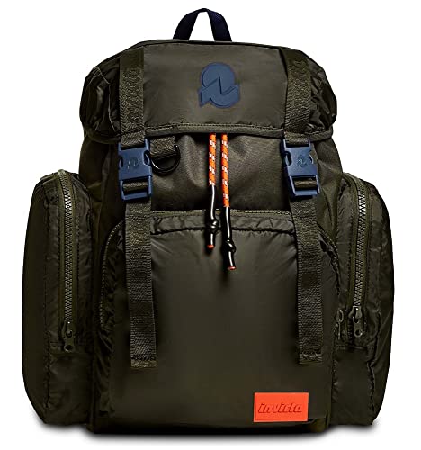 Invicta Zaino Urban X, Verde Militare, Tasca Porta Pc Fino a 14'', Lavoro e Tempo Libero, Ufficio, Tessuto Eco Material, 25Lt, Per Uomo Donna