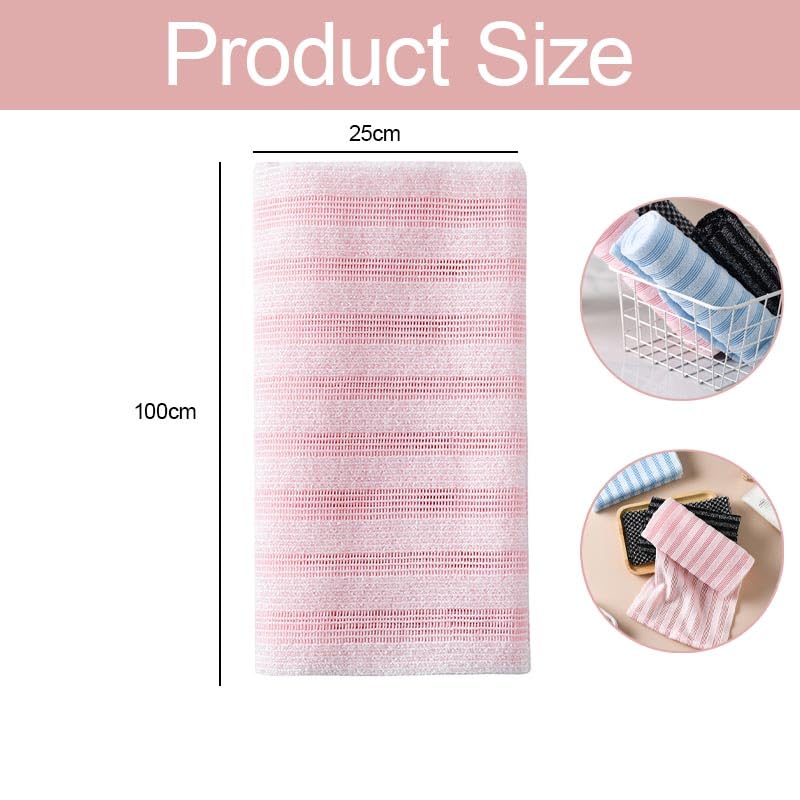 Blissal złuszczający ręcznik prysznicowy, 2-pak, poliester, w paski, dla dorosłych, 122 cm