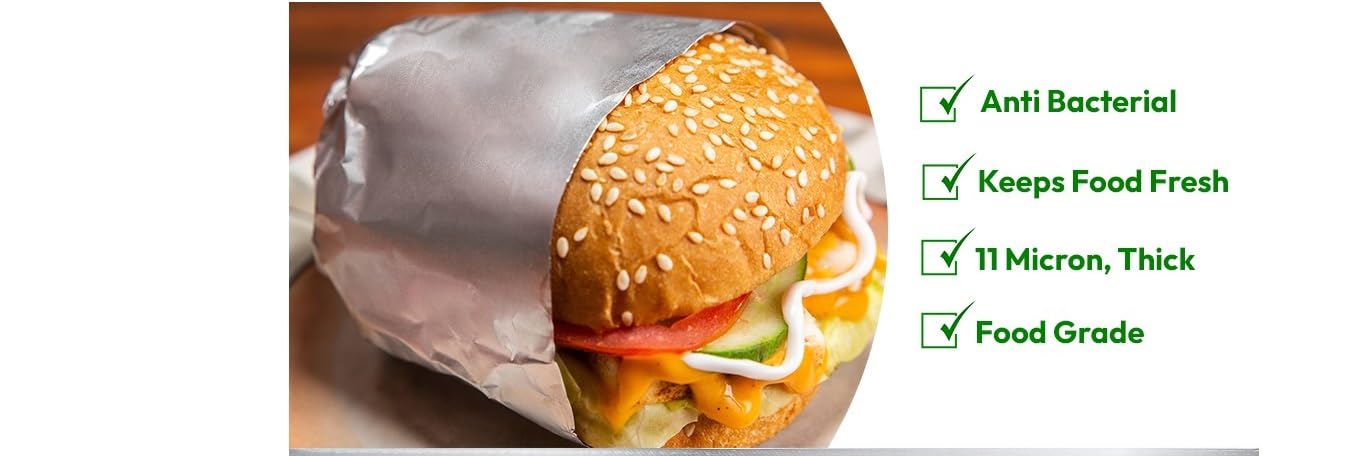 Magic Providers Paper Foil for Food Wrapping 1KG - Paper Foil with Aluminum Coating (White Peper on one Side and Aluminum on The Other Side) Width 285mm, 1KG foil Paper 3