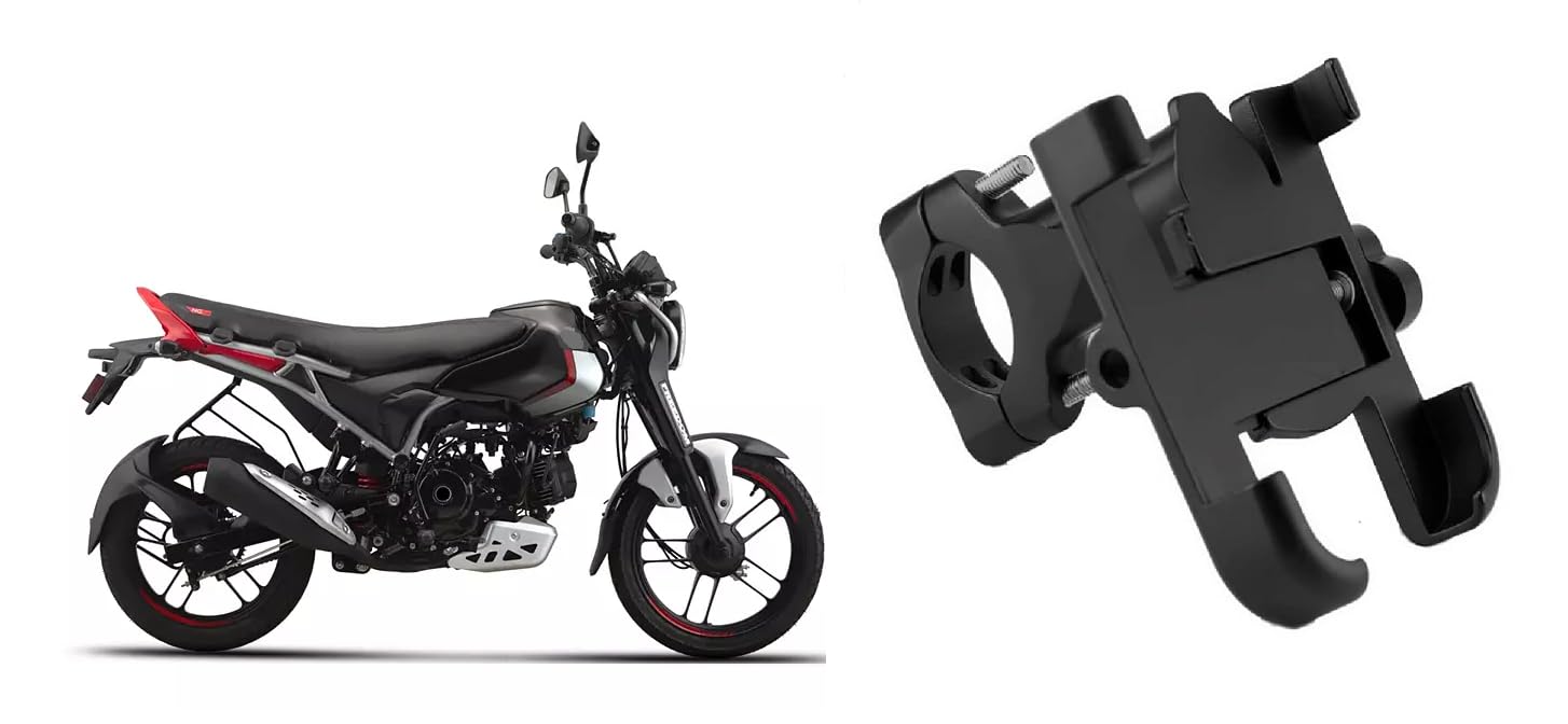 Bike Mobile Holder Metal (Aluminium Alloy) | 360° Rotation Handlebar Phone Mount | Anti-Vibration Clamp | Motorcycle & Cycle Mobile Stand Suitable for Bajaj Freedom-picture-19