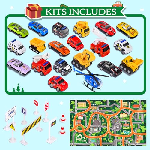 Epump 2D017 Advent Calendar 2024 Kids: 24 Days Christmas Countdown Alloy Car Toys thumb #6