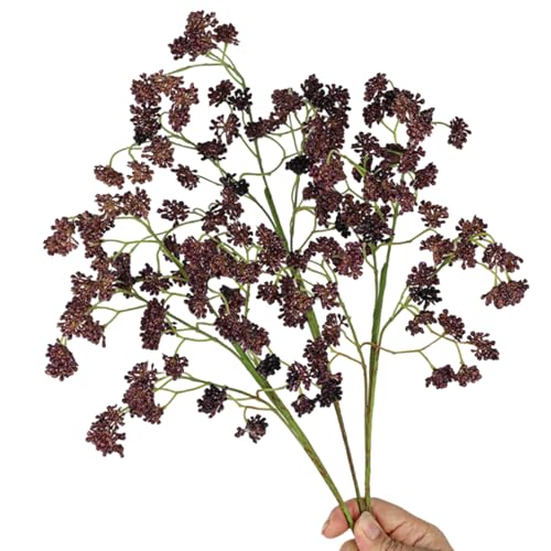 Xoeryoy Tallos de Bayas de Ciruela polvorientos, 3 Unidades, 15, 8 Pulgadas, Tallos realistas de Bayas de otoño para Halloween, Acción de Gracias, decoración de Cosecha de Mantel de Granja