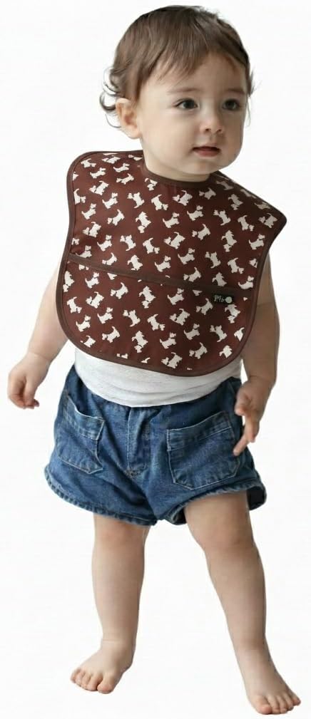 Plie Waterproof Mess-Proof Baby Bibs 2-Pack | Wipeable Toddler Bibs with Food Catcher Pocket for Boys & Girls 6-24M