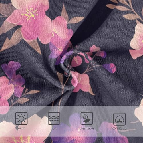 KLL Plum Flower Black Background Baby Boys Pure Cotton Training Underwear Breathable Undies3