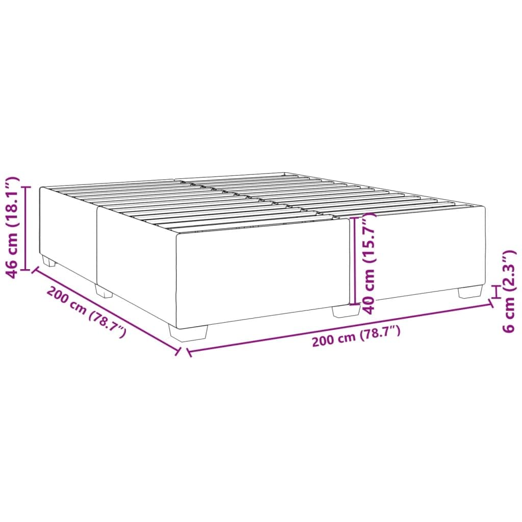 Letto in Velluto Imbottito Grigio Chiaro Giroletto 200x200 cm