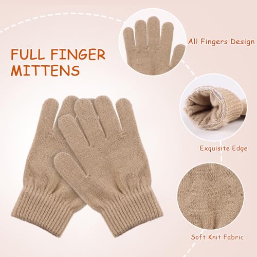 Image of Yuoahcn Kids Winter Beanie Hat Scarf Gloves Set Knit Warm Toddler Winter Cap Gloves Neck Warmer for Boys Girls 1-8 Year