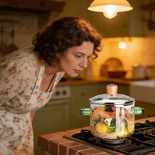 Olla transparente resistente al calor de 1600 ml con calentamiento rápido 5