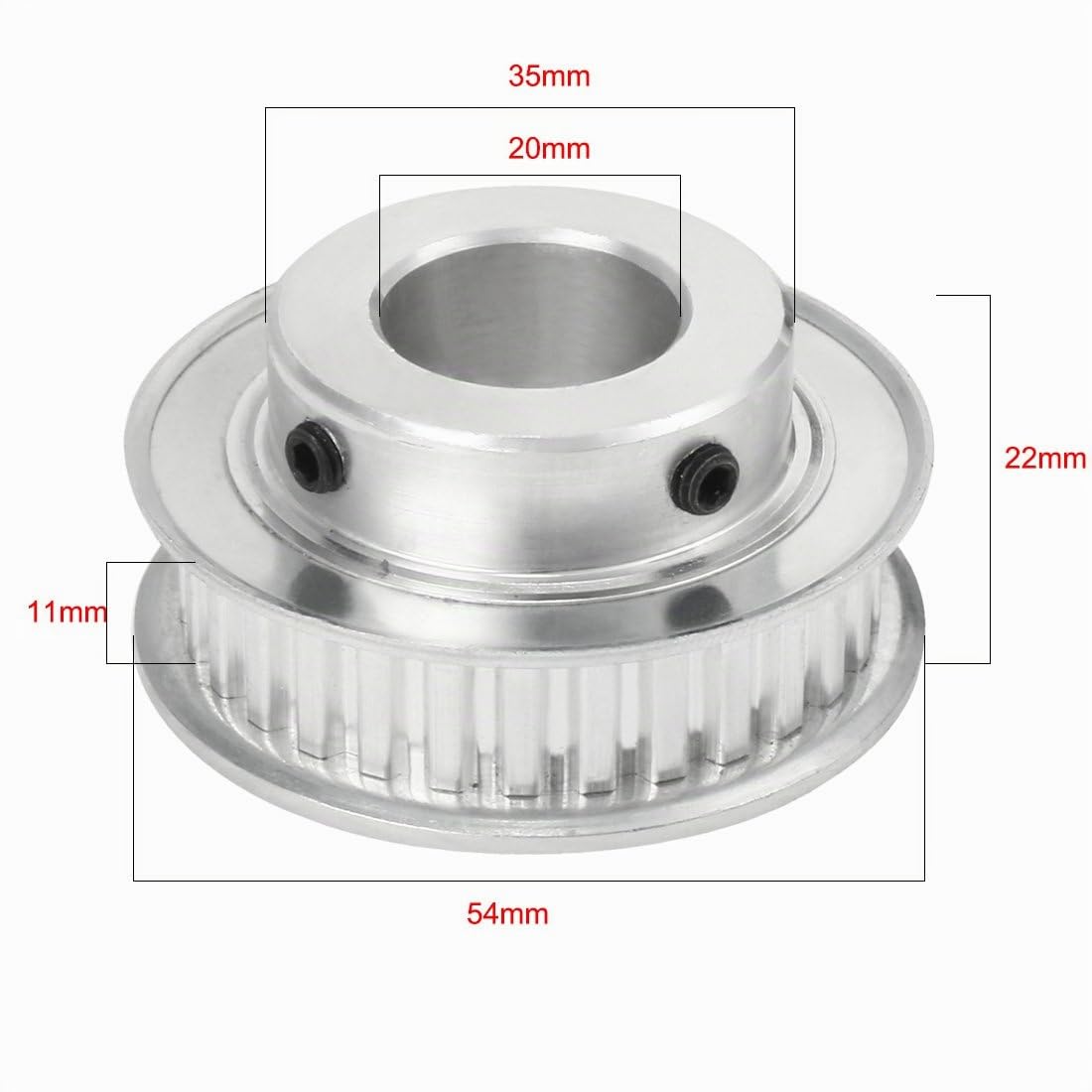 sourcing map Aluminium XL 30 dents 20mm d'alésage courroie poulie roue distribution synchrone
