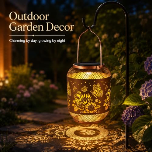 Image of Butterfly Solar Lantern Outdoor Hanging Solar Garden Light Gifts for Women