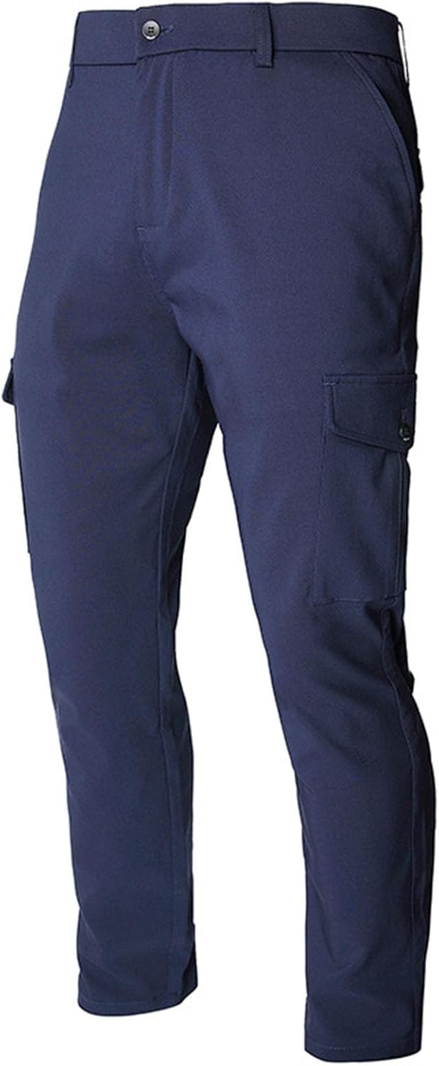 Tactical Pants for Men Stretch Solid Cotton Cargo Pant Causal Multi Pockets Buckle Zipper Sweatpants Trousers