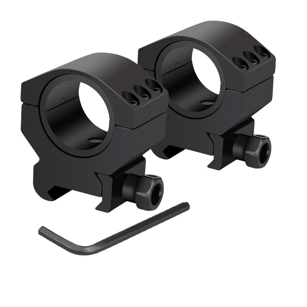 360 TACTICAL One Pair Medium Profile 30mm Comes with Spacer to Fit 25.4 mm 1 inch Ring Scope Mount fit 20mm Picatinny Rail Heavy Duty