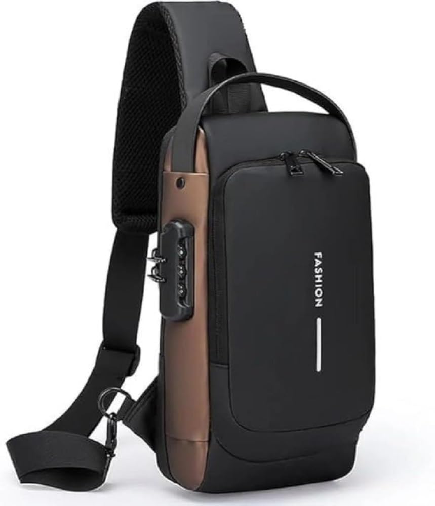 Waterproof Polyester Sling Bag for Men and Women with Anti-Theft Lock Design, Slim Crossbody Chest Backpack with Adjustable Shoulder Strap for Travel, Office, Hiking and Daily Commute-image-39