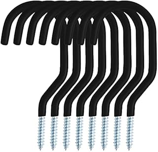 Sinoer 8 Pack Bike Hooks /Bicycle Storage Hooks Set,Heavy Duty Storage Hangers Shed Garage Garden Hook Use for Mountain/Road Bikes,Perfectly Utility Tool Hangers (Black)