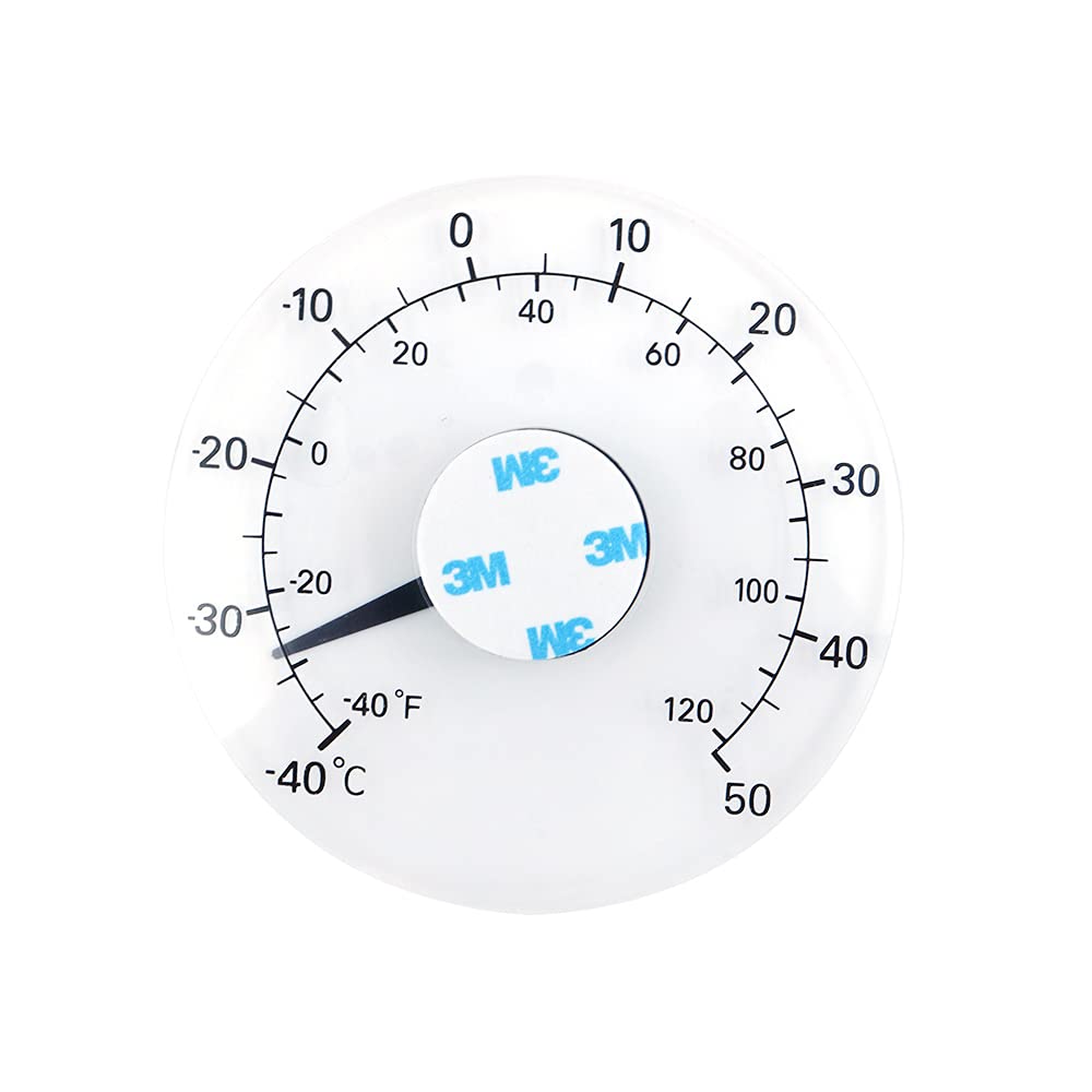 Fensterthermometer Aus Acryl & Edelstahl – Transparentes Innen-Außen-Thermometer Mit Genauigkeit +/-2°C Für Heimbüro (Messbereich -40 Bis +50°C)
