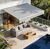 Toldo de brazo articulado con montaje simple o de pared. Este toldo se puede instalar sobre su marco existente para proporcionar una sombra fresca y agradable en su balcón o jardín. Ideal para apartamentos de alquiler, balcones, jardines o cornisas