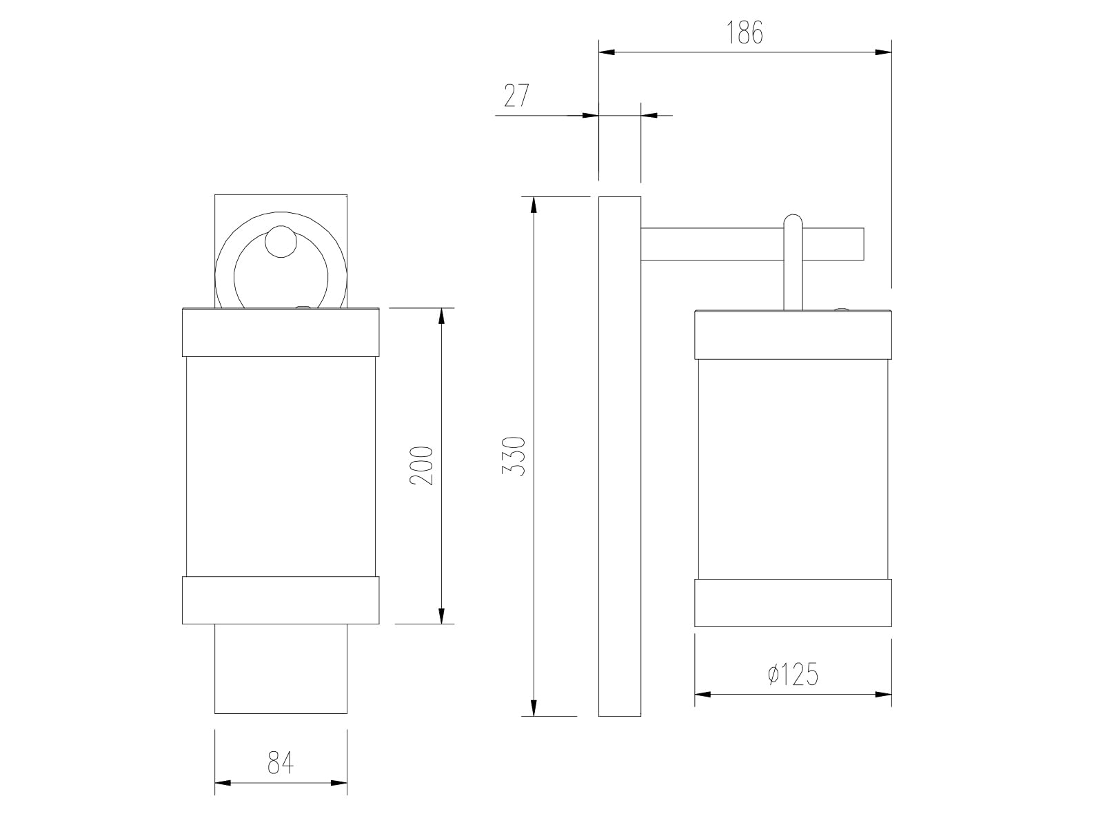 meineWunschleuchte Außen-Wandleuchte Weiß, Außenlaterne für Haus Wand, | Höhe 33cm, mit E27 LED, Außenleuchte Landhausstil Wandlaterne für Wand Beleuchtung außen IP44