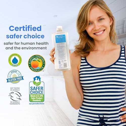 Image of Unscented Dish Soap Liquid Hypoallergenic Cleaning Pack with 1 Natural Sisal Dish Scrub Brush & 2 Unscented Clear Liquid Dishwashing Soap With Biodegradable Formula (3 Items)