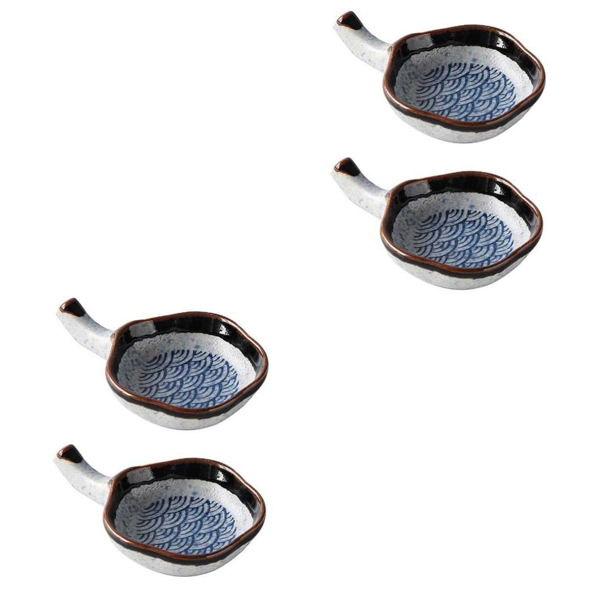 Essstäbchenhalter, 4 Stück, japanische Dip-Schalen, Vintage-Tablett, Bestecktablett, Dessert-Tablett, Soja-Schalen, kleine Dip-Schalen, japanische Soßenschalen, einfaches Design, Vorspeisenteller