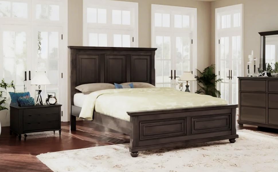 Traditional-Town-and-Country-Style-Pinewood-Vintage-Bed-with-Decorative-Fretwork-Accents-Rich-Brown-Finish Traditional Town and Country Style Pinewood Vintage Bed with Decorative Fretwork Accents Rich Brown Finish