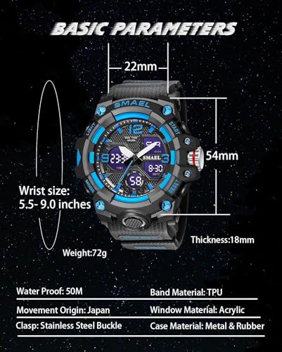Image of Gosasa Men's Watches Multi Function Military S-Shock Sports Watch LED Digital Waterproof Alarm Watches