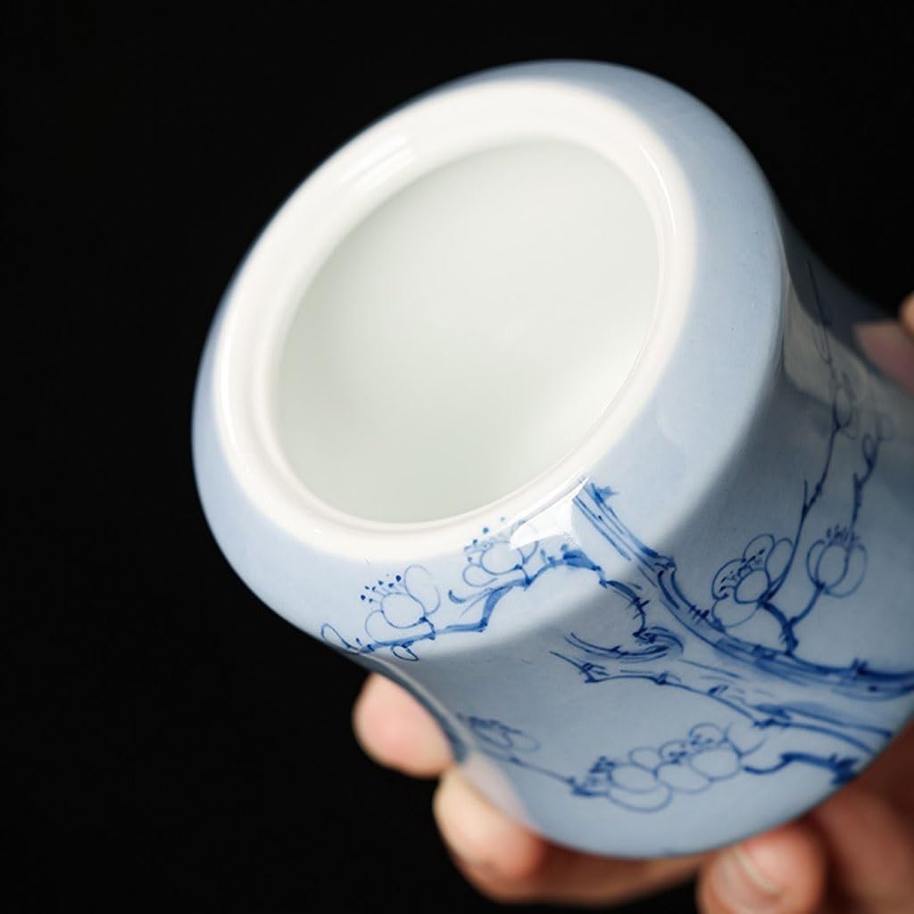 Herbata kawa pojemniki na cukier mały zamknięty słoik do przechowywania ręcznie malowany kwiat śliwy ceramiczny słoik na herbatę zamknięty pojemnik na herbatę pojemniki kuchenne